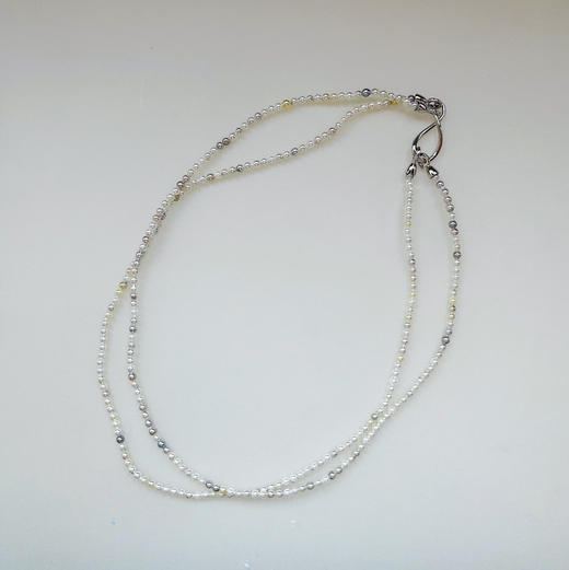 CHIC系列 14K镶双环AKOYA珍珠 复合功能项链 商品图0