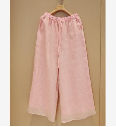 【抖音专属】双层阔腿裤（24709531-粉米） 商品图0