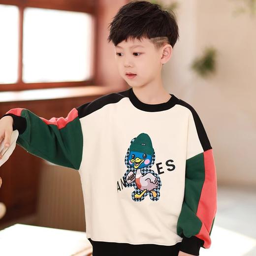 24反季清仓 龙之涵卫衣卫裤综合 奶酷印花系列卫衣  设计感撞色袖卫衣 宽松短款系列卫衣 蓬蓬袖邻家女孩卫衣   元气森林卫衣“ 云朵旅行记”休闲卫裤  儿童工装卫裤 商品图5