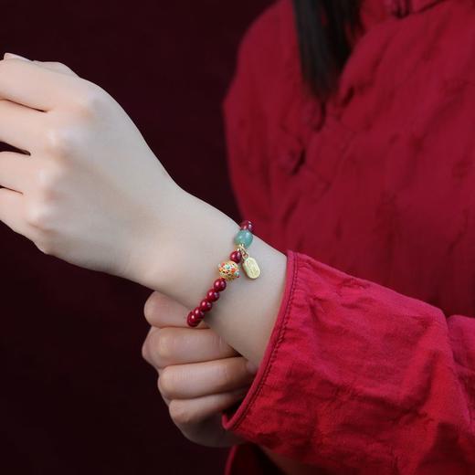 珩钻  国潮系列平安如意高质朱砂手链6mm 商品图5