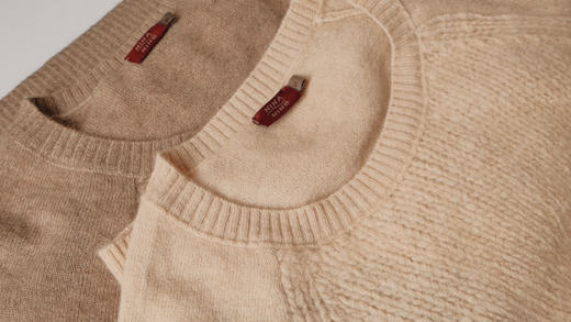 手工捻纱圆领羊绒套衫 商品图4