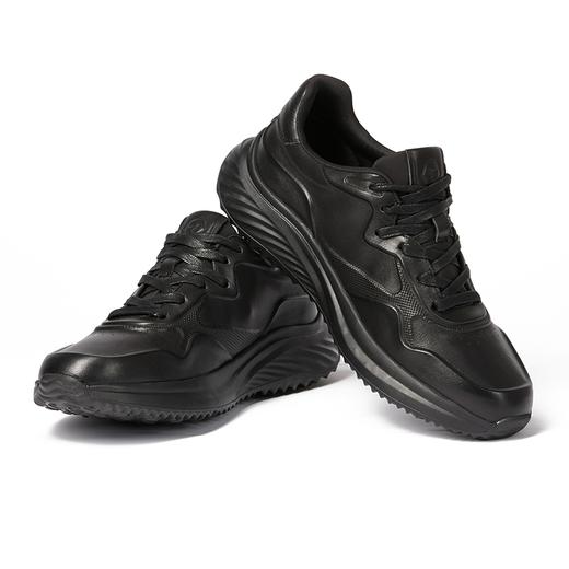 柒牌男士运动鞋2024秋季新款潮流百搭真皮透气黑色低帮休闲男鞋子	127X70490 商品图1