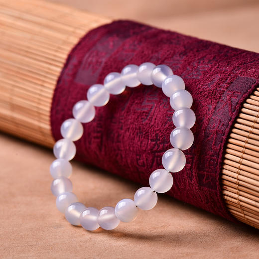 珩钻  新中式雅致白泽白玛瑙手串国潮手链8mm 商品图2
