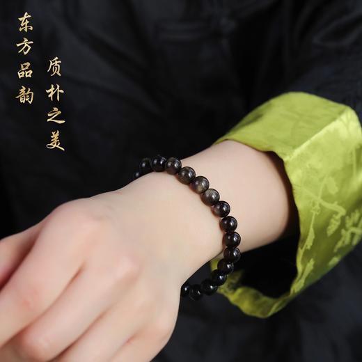珩钻  新中式辉煌曜影黑金曜石手串国潮手链8mm 商品图4