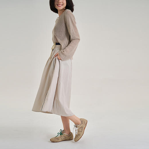 【100%尼龙】户外耐磨防水工装裙 双腰头撞色抽绳松紧A字伞裙 梨形身材半身裙 商品图5