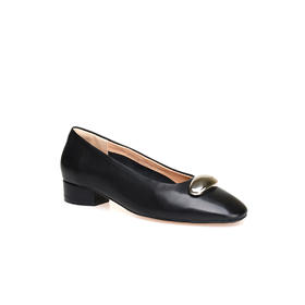 豪麟名鞋奥莱迪嘉女鞋平底鞋胎牛皮革DJHJA42WP026黑色  原价1660元