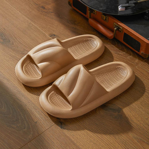 【YW】无忧购纯色潮流波浪纹软底男女款情侣居家外穿凉拖鞋9297（截单后7天发货) 商品图9