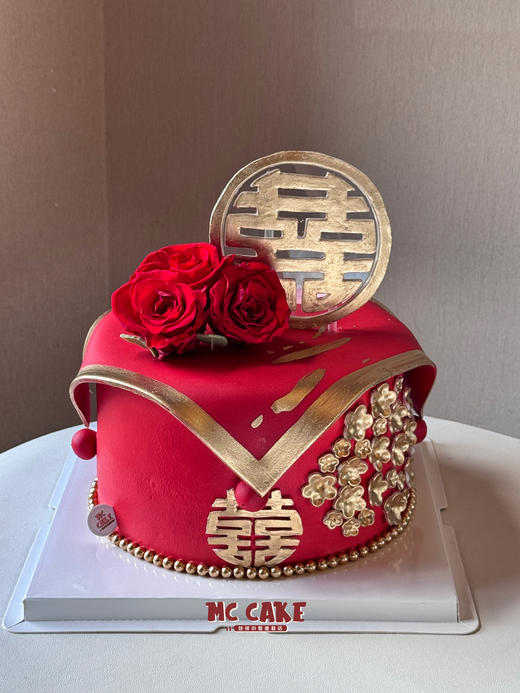 结婚|婚礼 喜帕|红盖头蛋糕【注意重色素】 商品图2