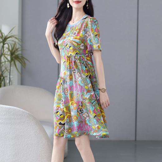 WWM-69486 夏新款小个子真丝桑蚕丝裙 蚕丝连衣裙女夏季碎花连衣裙 商品图1