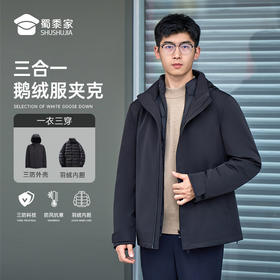 【实付满399送保温杯】【三合一鹅绒服夹克】可拆卸内胆羽绒外套防风保暖休闲棉服YZ401
