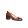 豪麟名鞋进口迪嘉女鞋皮鞋羊皮革F24328P咖啡色 商品缩略图0