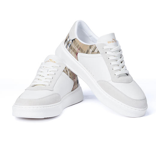 柒牌男士休闲鞋2024年新款时尚潮流百搭轻便舒适中青年白色男鞋子	127X70120 商品图1