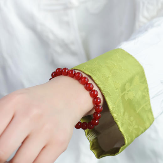 珩钻  新中式盛世红韵红玛瑙手串国潮手链8mm 商品图5