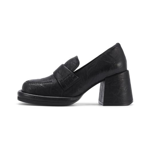 westory2024秋季新款休闲厚底轻便舒适方头百搭粗跟乐福鞋W24CM75021 商品图1