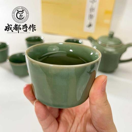 【邛窑￭铜绿釉茶具】成都手作功夫茶具一壶六杯 家用茶杯 高档送礼茶具【四川非物质文化】【大师匠作】 商品图8