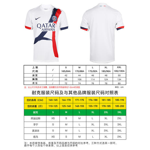 小李子NIKE耐克24-25赛季巴黎客场球迷版比赛球衣短袖成人男FN8781-101 商品图3