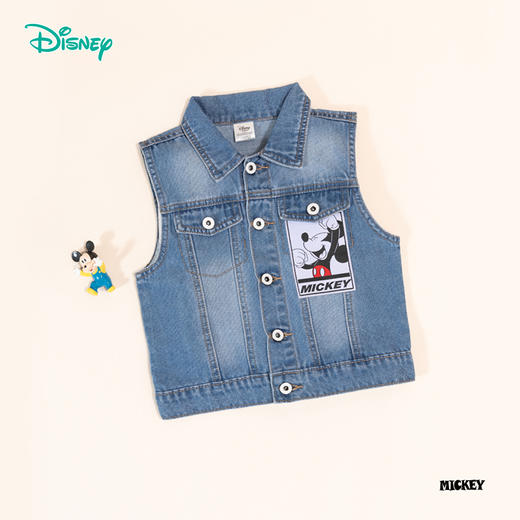 迪士尼童装男童马甲复古潮酷米奇牛仔马甲ZD3DS038 商品图2