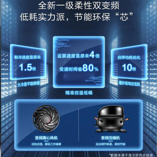 海尔（Haier）冰箱双开门冰箱616升对开门电冰箱一级变频大容量薄家用冰箱风冷无霜 商品图3