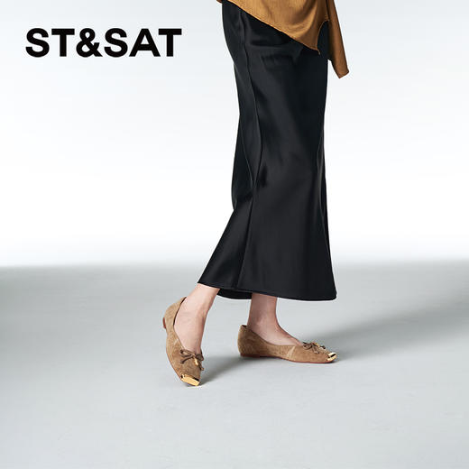 星期六金属方头新中式风平底单鞋SSC3111162 商品图6