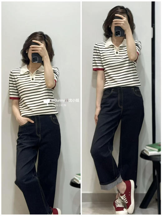 小禾1:1 24早秋｜通勤简约单口袋知性POLO领短袖针织衫上衣【包邮+三天无理由退huan】 商品图1