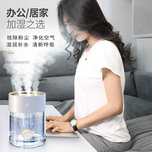 【浪漫炫彩之夜！补水润养肌肤】家用大喷雾加湿器带氛围灯缺水自动断电喷雾器卧室三档空气增湿器，多模式循环切换，三档选择，净化空气不湿地板。ry 商品图1