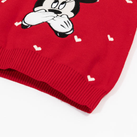 迪士尼童装女童毛衣小米妮圆领套头毛衣纯棉针织套头上衣ZD3DS028 商品图7