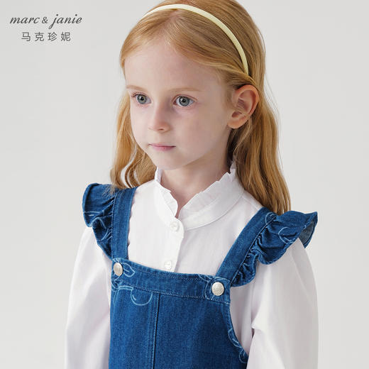马克珍妮2024秋季新款 女童甜美樱桃亲肤纯棉牛仔背带裙 240979 商品图3