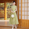 2024夏季上新气质时尚新中式风收腰显瘦印花立领A字连衣裙YBER121 商品缩略图2