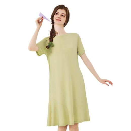 莱赛尔天丝棉薄款女士睡裙带胸垫夏季高级感凉感睡衣裙女士家居服 商品图4