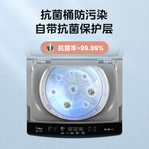美的12公斤波轮洗衣机 全自动 专利免清洗 十年桶如新 抗菌材质 大容量海量洗 MB120V501B 商品图4