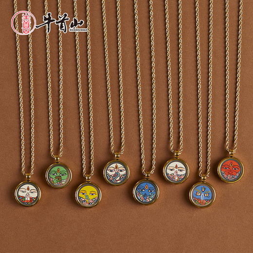 牛首山文创十二生肖本命唐卡吊坠项链简约手绘饰品祝福礼物送闺蜜 商品图4