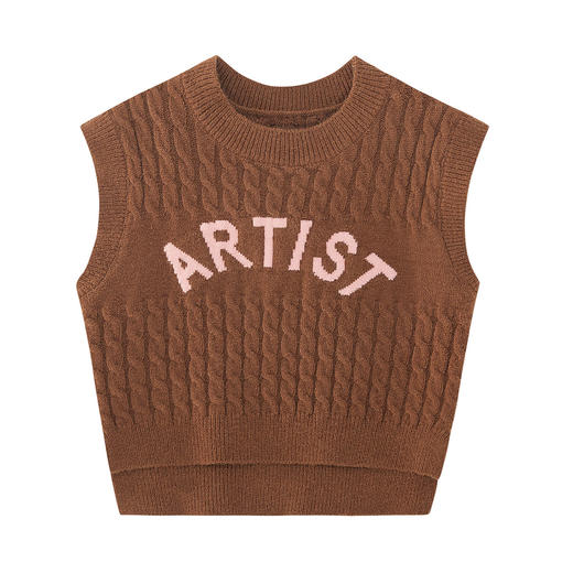 笛莎Deesha 女童2024秋季新款复古风针织马甲 商品图4