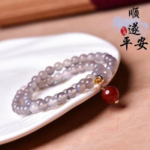 珩钻  新中式国潮雅境红缘手串国风手链6mm 商品图3