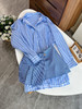 Ma*家早秋新款时尚蓝白条纹叠穿衬衫连衣裙 商品缩略图8
