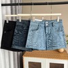 雀说 夏季200斤胖妹妹百搭显瘦弹力卷边牛仔短裤加大码女装4ZF-5408 商品缩略图2