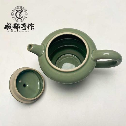 【邛窑￭铜绿釉茶具】成都手作功夫茶具一壶六杯 家用茶杯 高档送礼茶具【四川非物质文化】【大师匠作】 商品图6