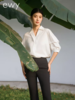 ewy2024春夏新款优雅白色衬衫女通勤上班内搭法式白领复古上衣OL 商品缩略图1
