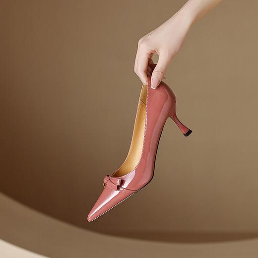 【预售5天】浅口高跟细跟工作鞋，蝴蝶结牛漆皮尖头时尚性感单鞋ZF&ZF3523 商品图2