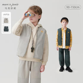 【山系户外】马克珍妮男童拼接摇粒绒马甲秋装背心儿童上衣241156