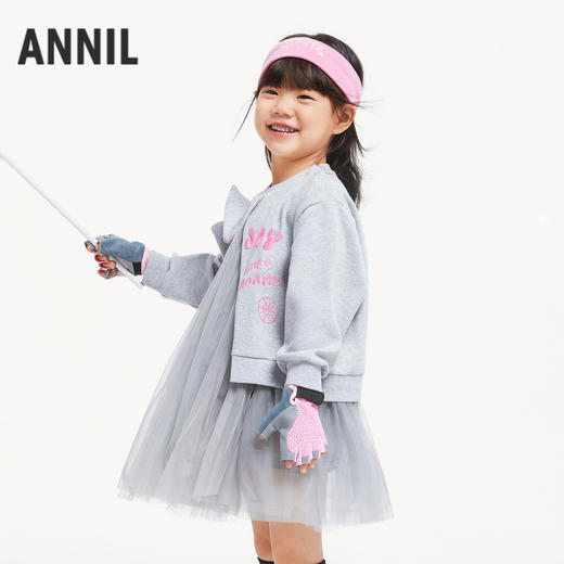 【5A级抗菌】女童假两件卫衣纱裙新款安奈儿童装实体店同款XG433655 商品图2