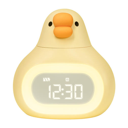 【管理时间好帮手！胖胖鹅床头闹钟】卡通床头时钟夜灯摆件时钟表多功能小程序充电学生专用闹钟，贴心整点语音报时时间听得见。ry 商品图4