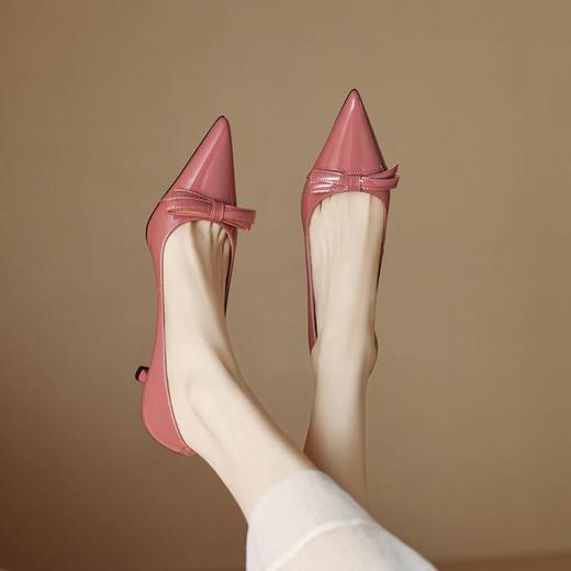 【预售5天】浅口高跟细跟工作鞋，蝴蝶结牛漆皮尖头时尚性感单鞋ZF&ZF3523 商品图1