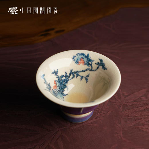 问鼎钧瓷鹅黄青花绪风杯（榴火） 商品图3