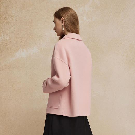 PH90024新款双面呢小翻领短款小个子气质减龄女式羊毛大衣 商品图1