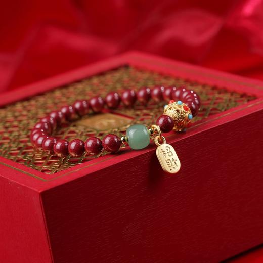 珩钻  国潮系列平安如意高质朱砂手链6mm 商品图1