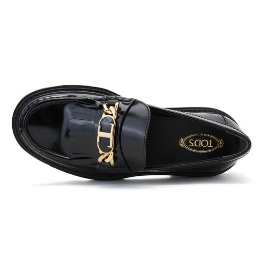 TOD'S 托德斯 24新品 女士牛皮流苏乐福鞋皮鞋 XXW08J0GF80SHA 黑色 商品图1