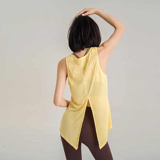 【莱赛尔天丝】后背开叉可系结背心罩衫 瑜伽轻薄圆领无袖上衣 商品图0