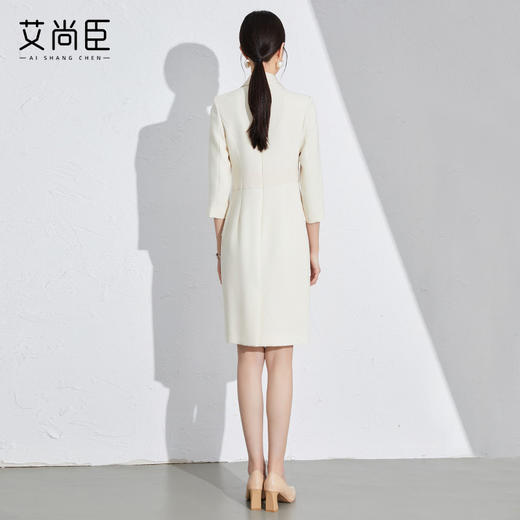 艾尚臣气质女神范连衣裙秋季新款时尚职业修身女装教师前台工作服 商品图6