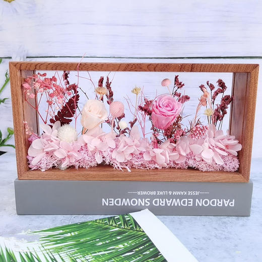 【永生花中空实木相框】手工diy材料包 永不凋谢的花束送男女老师朋友 教师节礼物 商品图2