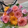 【夏日多巴胺】爱沙➕金色海岸➕紫霞仙子（共10支新鲜玫瑰）➕赠送2支多丁➕随机新鲜配叶 商品缩略图0